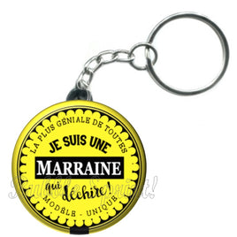 Porte-clés badge Marraine Réf PC807