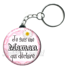 Porte-clés badge Maman -Réf PC813