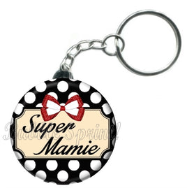 Porte-clés badge Super Mamie-Réf PC818