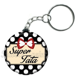 Porte-clés badge Super tata -Réf PC819