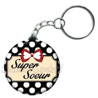 Porte-clés badge Super soeur -Réf PC821