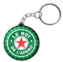 Porte-clés badge Le roi de l'apéro -Réf PC844