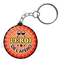 Porte-clés badge Le roi de l'apéro -Réf PC849