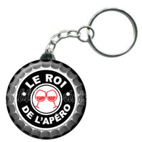 Porte-clés badge Le roi de l'apéro -Réf PC850