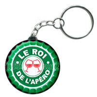 Porte-clés badge Le roi de l'apéro -Réf PC851