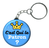 Porte-clés badge C'est qui le patron -Réf PC856