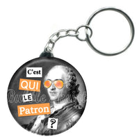 Porte-clés badge C'est qui le patron -Réf PC857