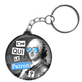 Porte-clés badge C'est qui le patron -Réf PC861