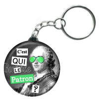 Porte-clés badge C'est qui le patron -Réf PC863