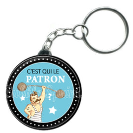 Porte-clés badge C'est qui le patron -Réf PC864