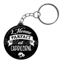 Porte-clés badge L'homme parfait est Capricorne-Réf PC896