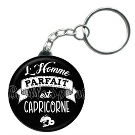 Porte-clés badge L'homme parfait est Capricorne-Réf PC896