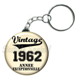 Porte-clés badge Vintage date 1962 -Réf PC934