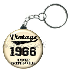 Porte-clés badge Vintage date 1966 -Réf PC938