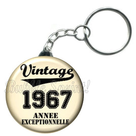 Porte-clés badge Vintage date 1967 -Réf PC939