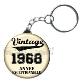 Porte-clés badge Vintage date 1968 -Réf PC940