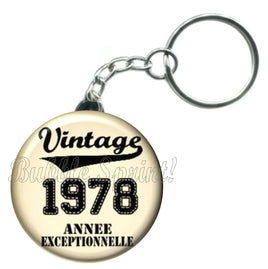 Porte-clés badge Vintage date 1978 -Réf PC950