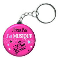 Porte-clés badge J'peux pas j'ai Musique-Réf PC958