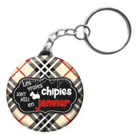 Porte-clés badge Née en janvier -Réf PC969