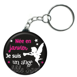 Porte-clés badge Née en janvier -Réf PC970