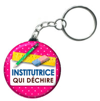 Porte-clés badge Institutrice- Réf PC97