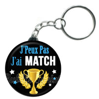 Porte-clés badge J'peux pas j'ai Match -Réf PC995