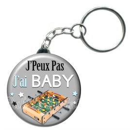 Porte-clés badge J'peux pas j'ai babyfoot -Réf PC996