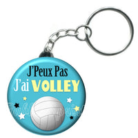 Porte-clés badge J'peux pas j'ai Volley -Réf PC999