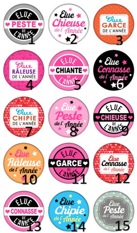 Cabochons en verre punch line humour -Réf CAB222