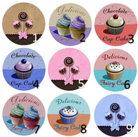 Cabochons en verre cupcake vintage -Réf CAB278