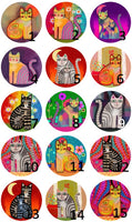 Cabochons en verre Chat funky -Réf CAB259