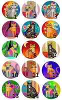 Cabochons en verre Chat funky -Réf CAB260