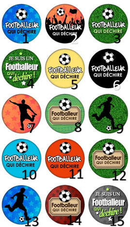 Cabochons en verre Footballeur qui déchire -Réf CAB68