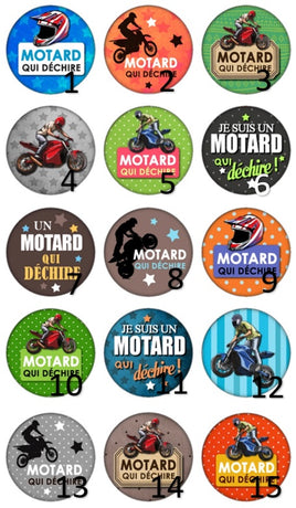 Cabochons en verre Motard qui déchire -Réf CAB106