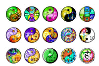 Cabochons en verre Yin & yang -Réf CAB344